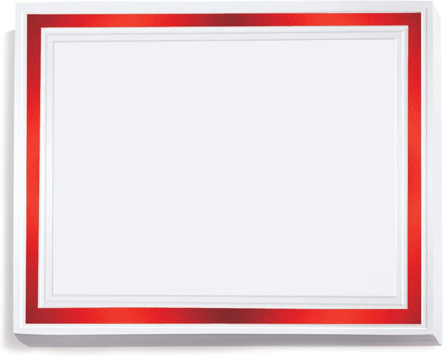 PaperDirect Pristine Specialty Certificates, 50 Sheets of 38lb White Paper, 8½" x 11", Red Bold Foil Border, Perfect for Awards, Students, Employees, Volunteers, Course Completion, Diplomas