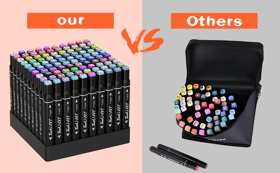 Alcohol Markers, 100 Colors Dual Tip Art markers, Drawing Markers, Coloring Marker for Kids Sketching Adult Coloring