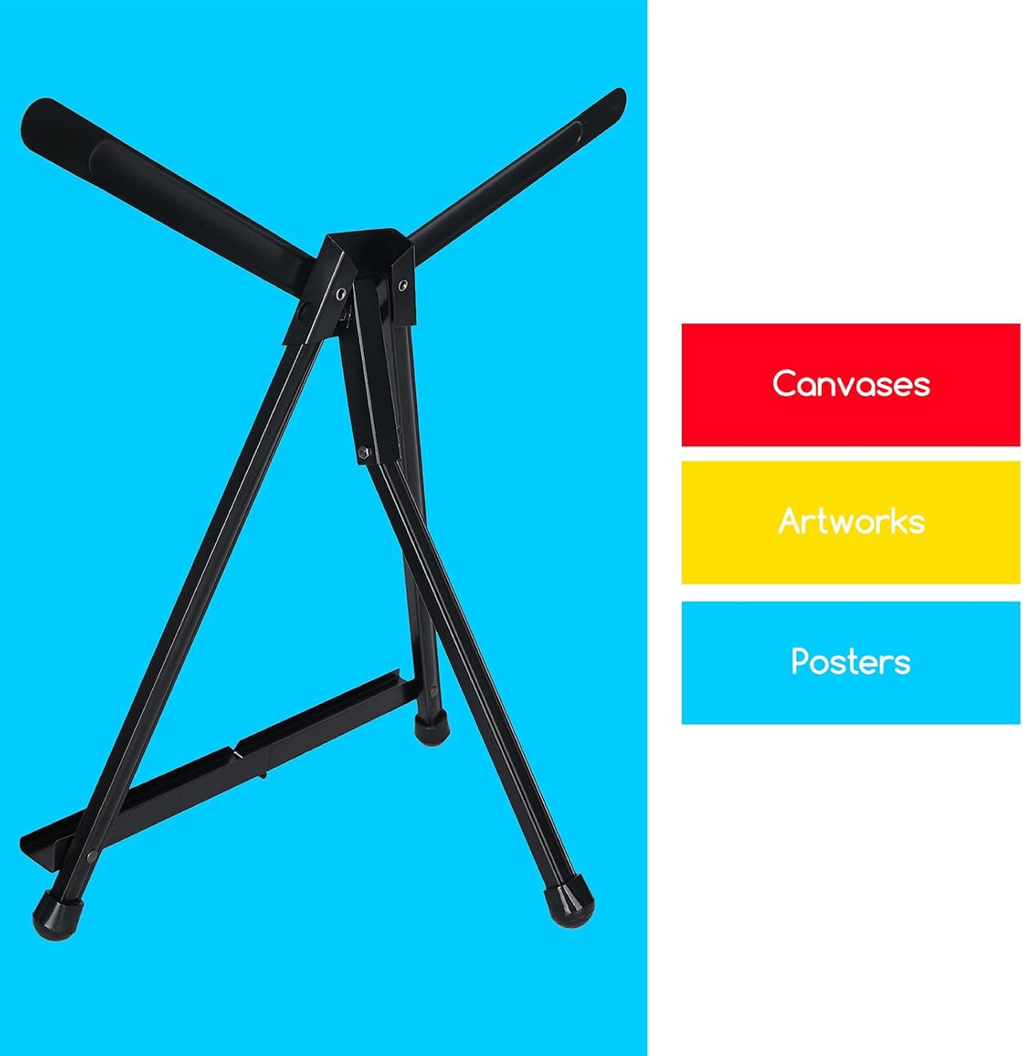 MEEDEN 10 Pcs Artist Tabletop Display Easel, Aluminum Tripod Easel for Painting, Collapsible Folding Frame Easel, Portable Lightweight Table Top Easel Stand, Hold Canvas Up to 24" x 30"