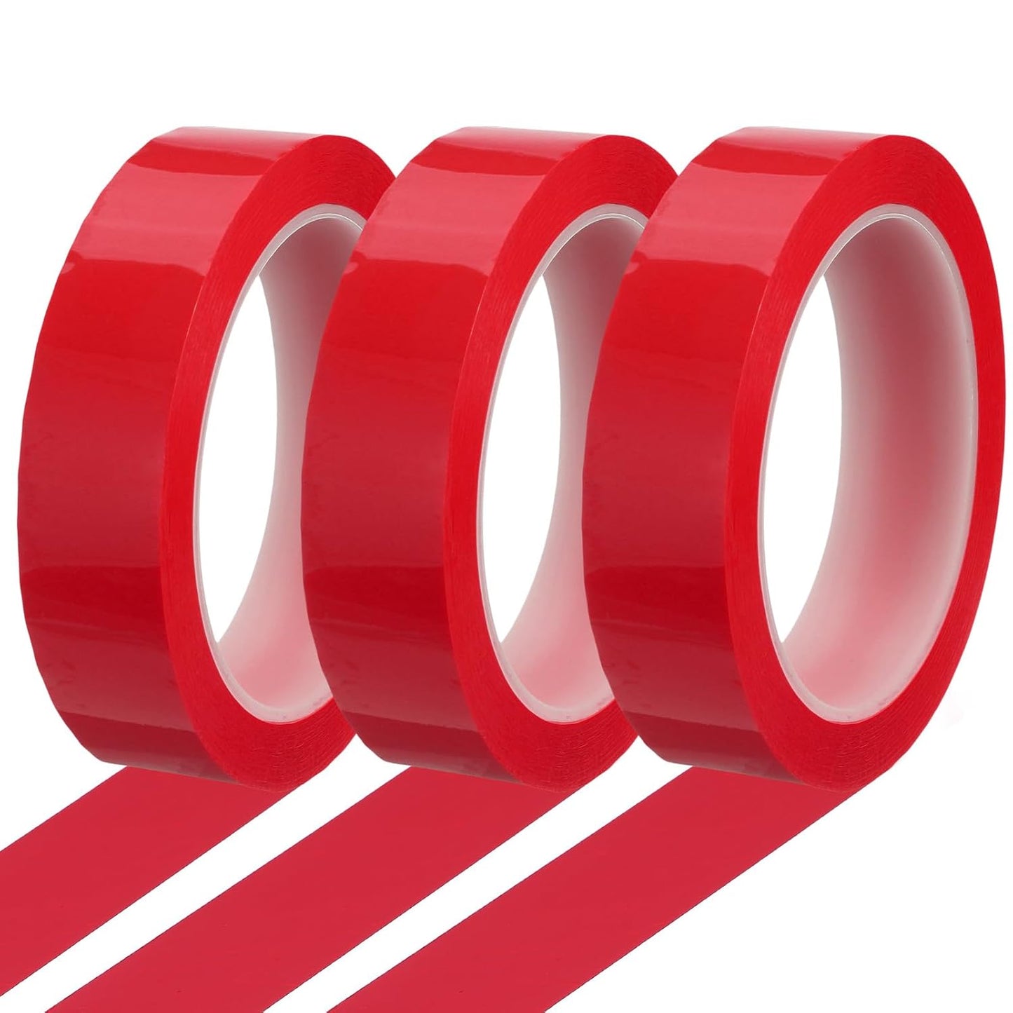 MECCANIXITY Whiteboard Tape 1" x 72 Yard Pinstripe Graphic Chart Line Grid Marking Tapes for Classroom Office Dry Erase Board Art, Red, Pack of 3