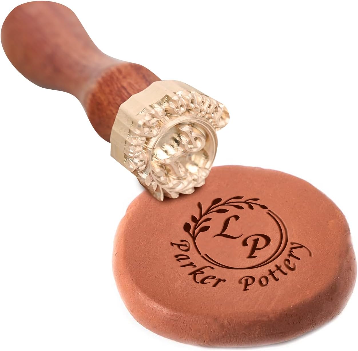 KAINSY Custom Pottery Stamp, Personalized Clay Stamp with Own Design, Create Unique Imprints in Pottery, Handcrafted Potters Lovers Gift, Polymer Clay Tools (1 inch)