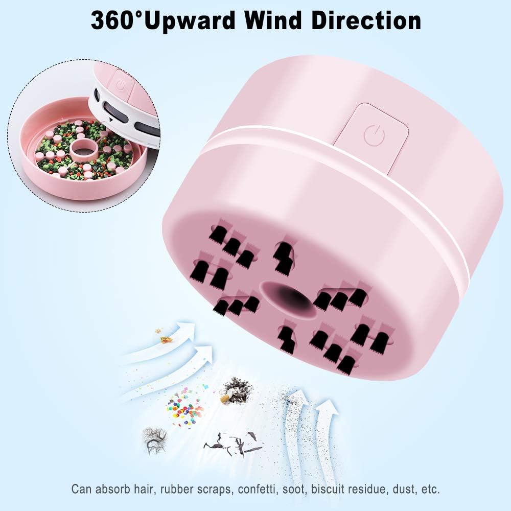 Diamond Tools, Diamond Accessories for Diamonds, Desk Vacuum Cleaner Mini, Hand-Held Vacuum Cleaner for Painting Lover (Pink+Green)