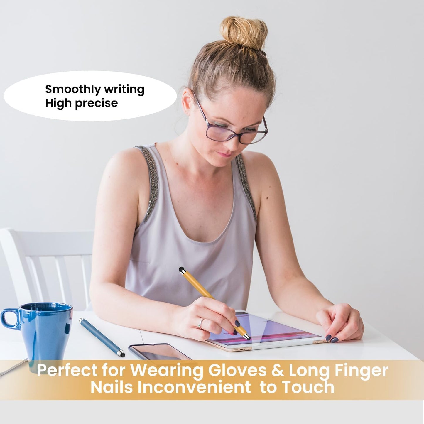 Stylus Pen for Touchscreen, 10 Pack Multiple Colors, 2 in 1 Stylus, High Sensitivity and Precision, Stylus Pen for ipad, iPhone, Android, Galaxy Microsoft, Kindle All Capacitive Touch Screens