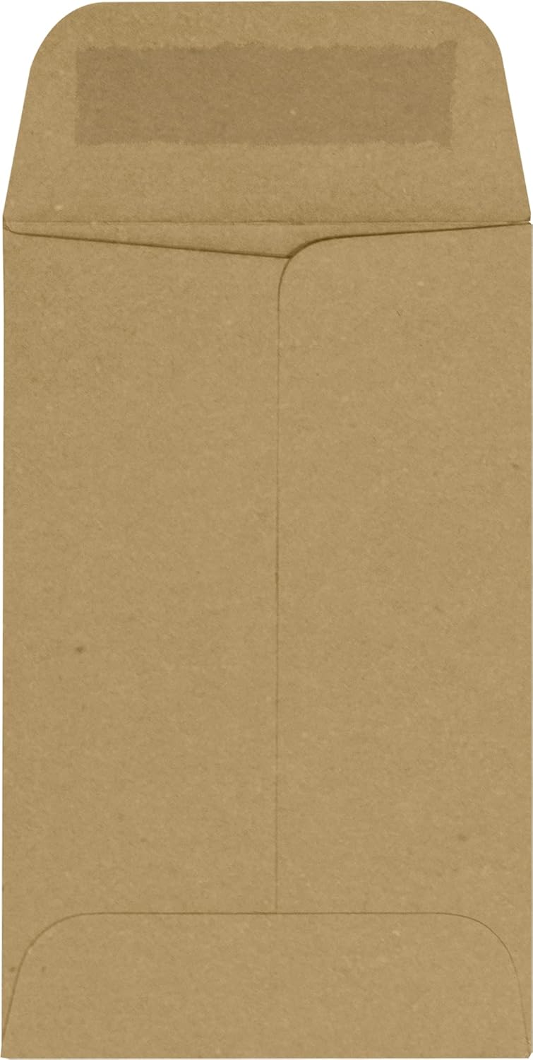 LUXPaper #1 Coin Envelopes | 2 1/4" x 3 1/2" | Grocery Bag Brown | 70lb. Text | 250 Qty