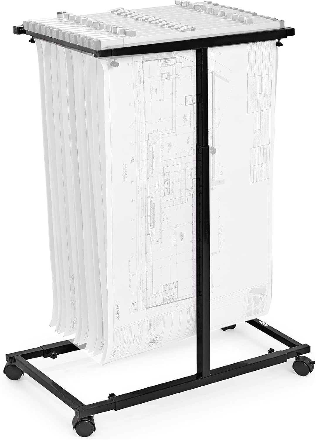 Adir Mobile Blueprint Holder - Adjustable Blue Print Storage Organizer and Construction Plan Holder – Plans Rack for Jobsite and Office (Without Blueprint Clamps)