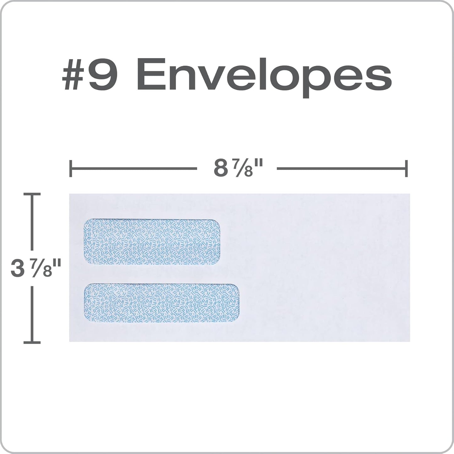 Columbian #9 Security Envelopes, 500/Box, Double Window, 3-7/8" x 8-7/8", Redi-Seal Self Seal, For Invoices & QuickBooks Statements, White (COLO181)