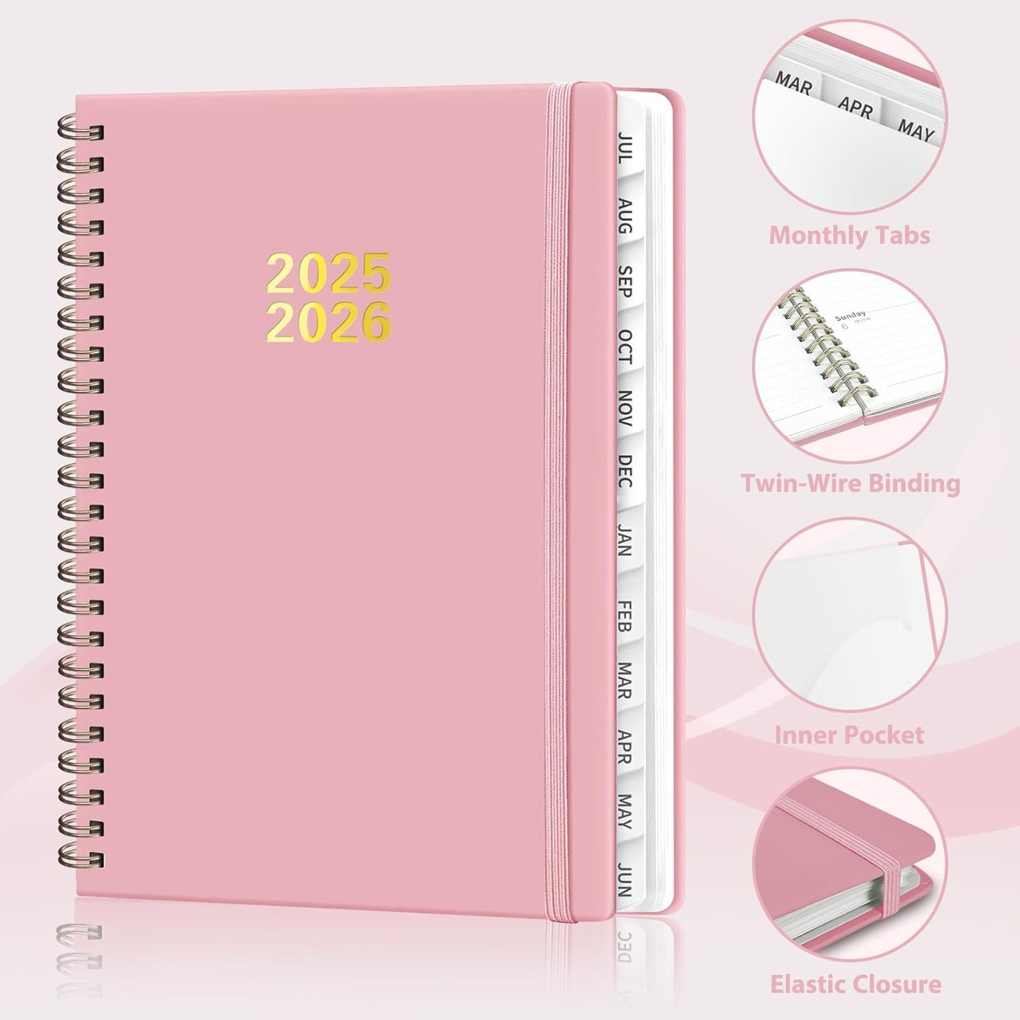Planner 2025-2026, Weekly and Monthly Calendar Academic Planner (July 2025 - June 2026), Hardcover Teacher School Student Agenda with Tabs, Ideal for School Office Supplies, A5 (6.3" x 8.5")