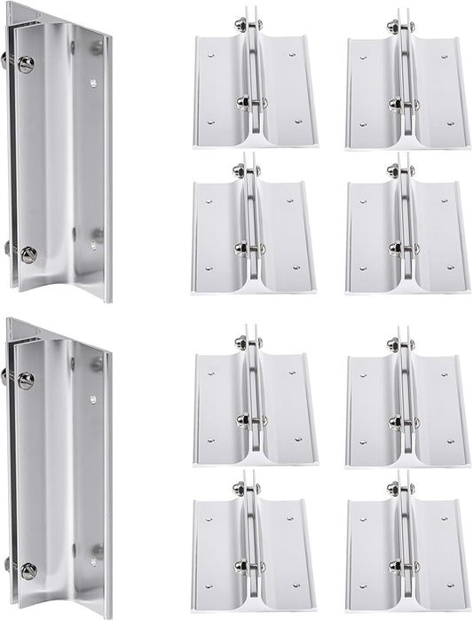 Aluminum Corridor Sign Holder, 10 Pack Direct Sign Mount Bracket, Design for Restroom, Conference Room Classic Silver Signs - 4" Length, 1/8" Substrate - Easy to Install