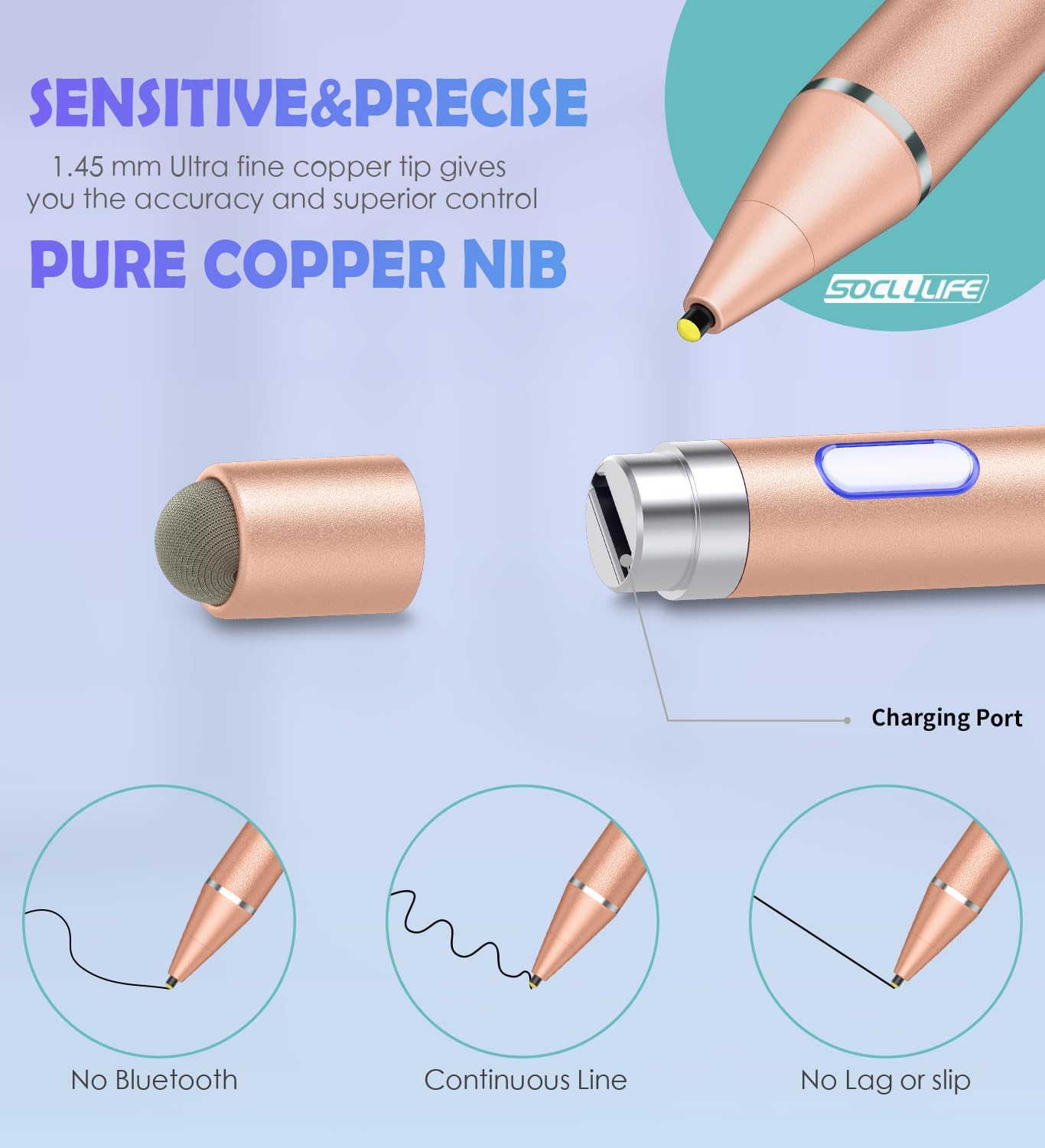 Active Stylus Pen for Touch Screens,Dual Pen Tips for Drawing &Writing, High Precise Universal Digital Pencil for A-pple i-Phone 16/15/14/13/12/11/X/8,Tablet/Phone/Sam-Sung/K-indle,i-Pad Air/Pro/Mini