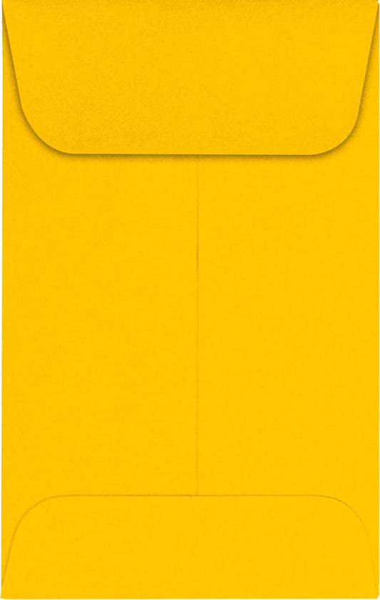 LUXPaper #1 Coin Envelopes | 2 1/4" x 3 1/2" | Sunflower Yellow | 80lb. Text | 250 Qty
