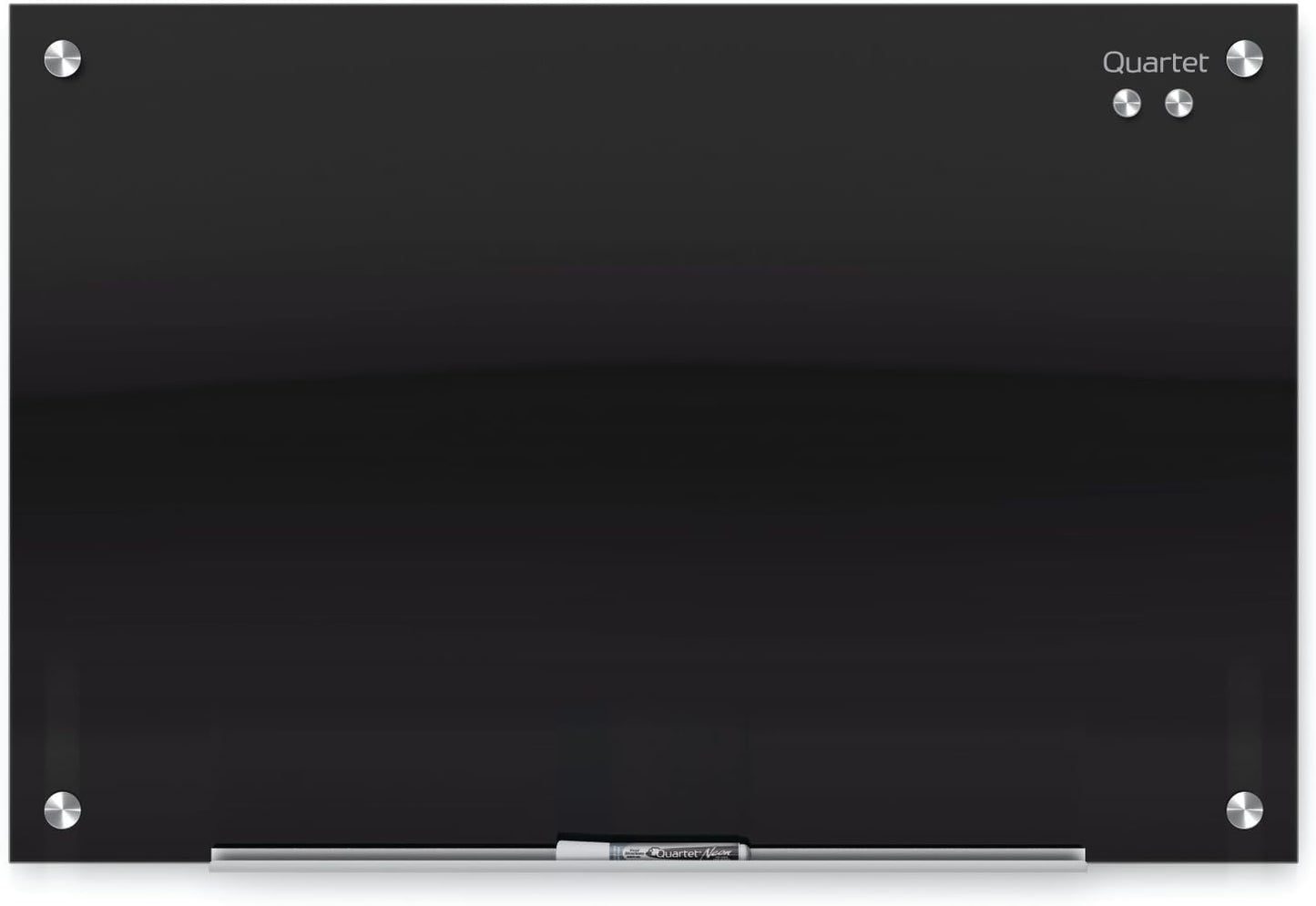 Quartet Glass Whiteboard, Magnetic Dry Erase White Board, 96" x 48", Black Surface, Infinity (G9648B)