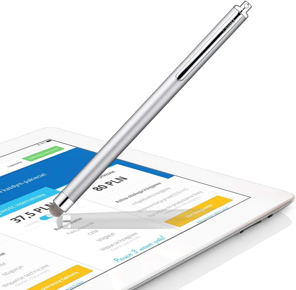 ChaoQ Stylus Pens for Touch Screens, Mesh Fiber Capacitive Stylus (6-Pack), with 6 Replaceable Mesh Tips (Black, White, Pink, Green, Sky Blue, Silver)