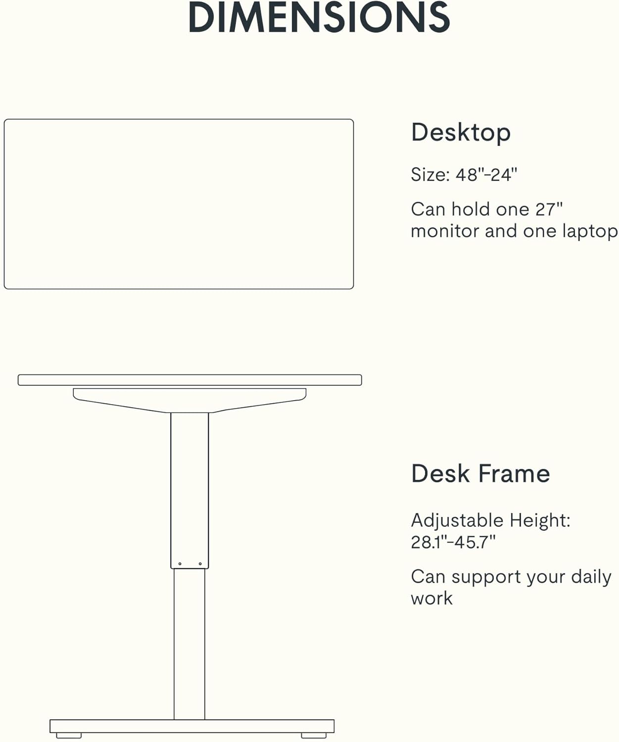 FLEXISPOT Standing Desk 48 x 24 Inches Height Adjustable Desk Electric Sit Stand Desk Home Office Desks Whole-Piece Desk Board (Black Frame + 48 in Maple Top)