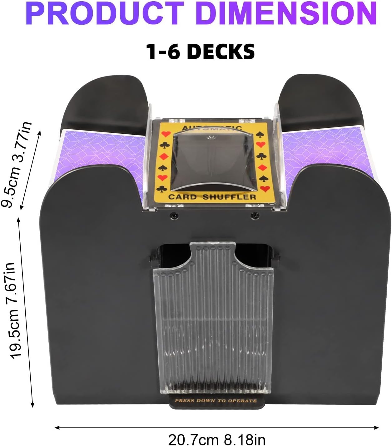 Automatic Card Shuffler 2/1/4/6 Deck,Battery-Operated Electric UNO Poker Shuffler,Playing Card Shuffler for Home Card Game,Travel