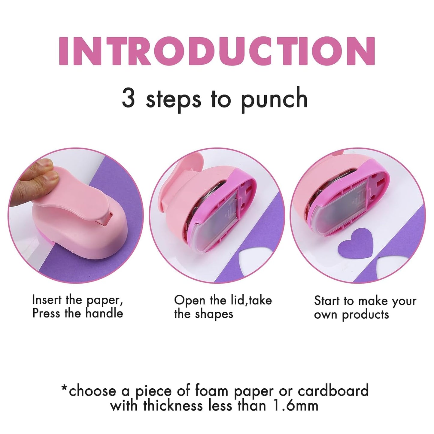 LOONENG 5/8 Inch Heart Paper Punch - High Precision Design for Romantic Heart Patterns - Ideal for Scrapbooking, Card Making, DIY Photo Albums, Gift Tags, Homemade Confetti