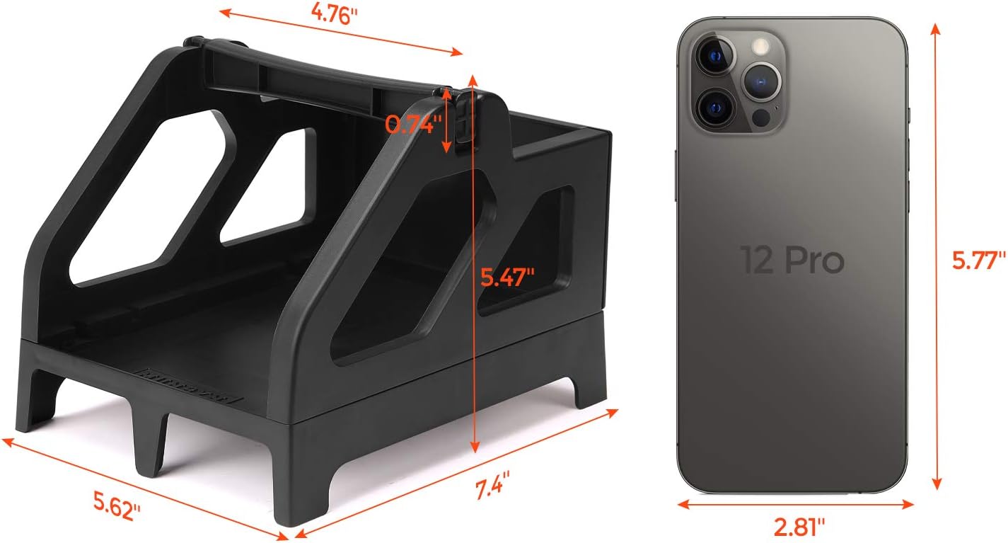 MUNBYN Label Holder for Rolls and Fan-Fold Labels, Thermal Sticker Roll Holder for Desktop Thermal Printer Shipping Supplies Industrial Paper, Black