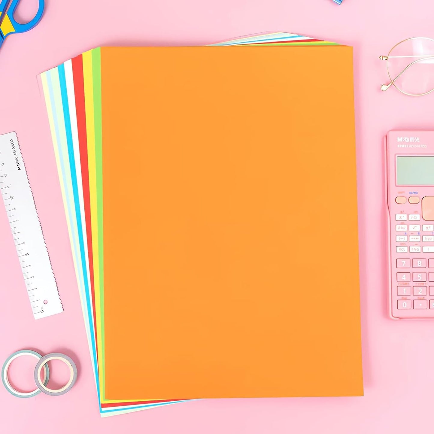 M&G 100 Sheets Colored Copy Printing Paper Assorted Colors, 8.3 X 11.7 in Construction Paper for Card Making Scrapbooking Kids School Office DIY Craft
