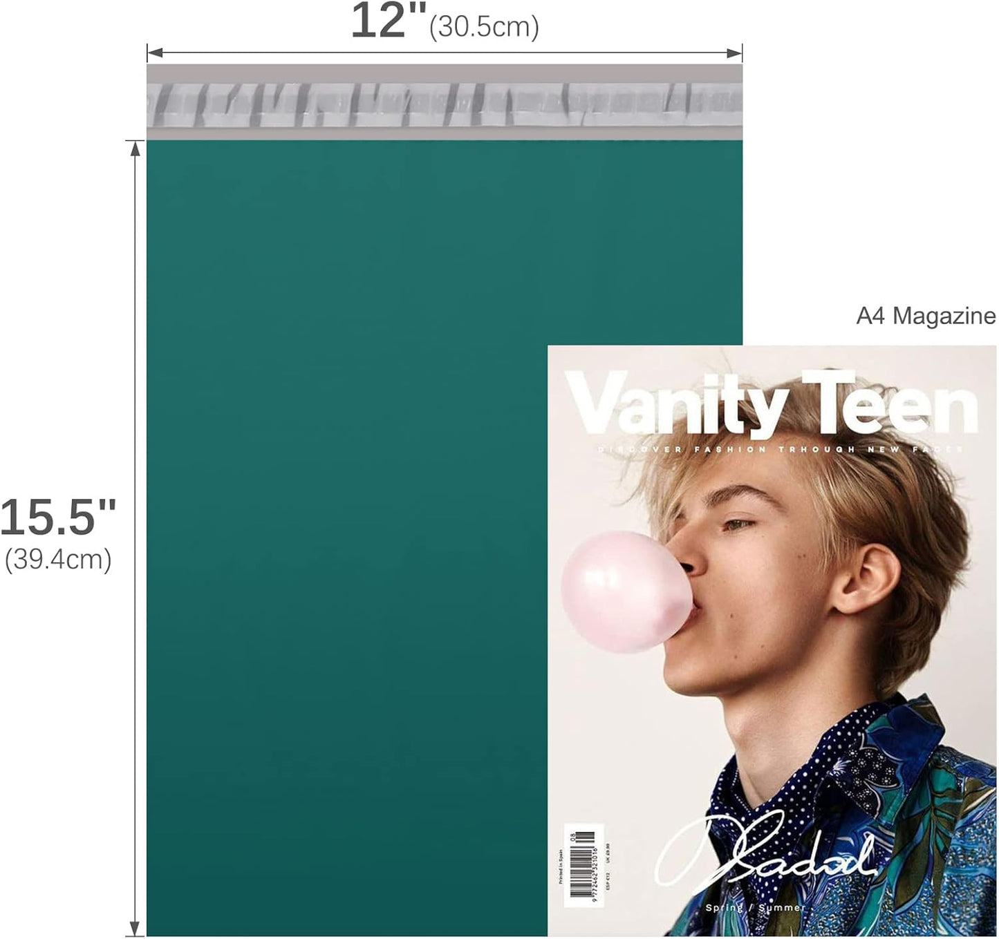 Fuxury Poly Mailers 12x15.5 Inch 100 Pcs, Waterproof Shipping Bags for Clothing, Strong Adhesive Shipping Envelopes for Small Business, Self Seal Mailers Poly Bags Mailing Envelopes Forest Green