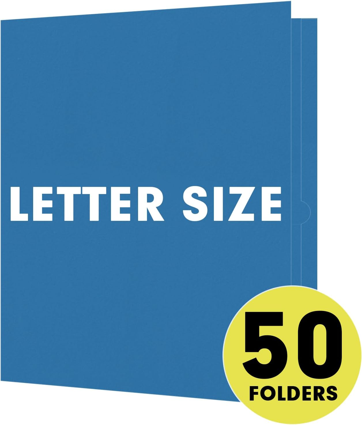 Two Pocket Folders, RAZCC 50 Pack 2 Pocket Folders Fit Letter Size Paper, Paper Folders with Pockets for School Office Business Home, Navy Blue