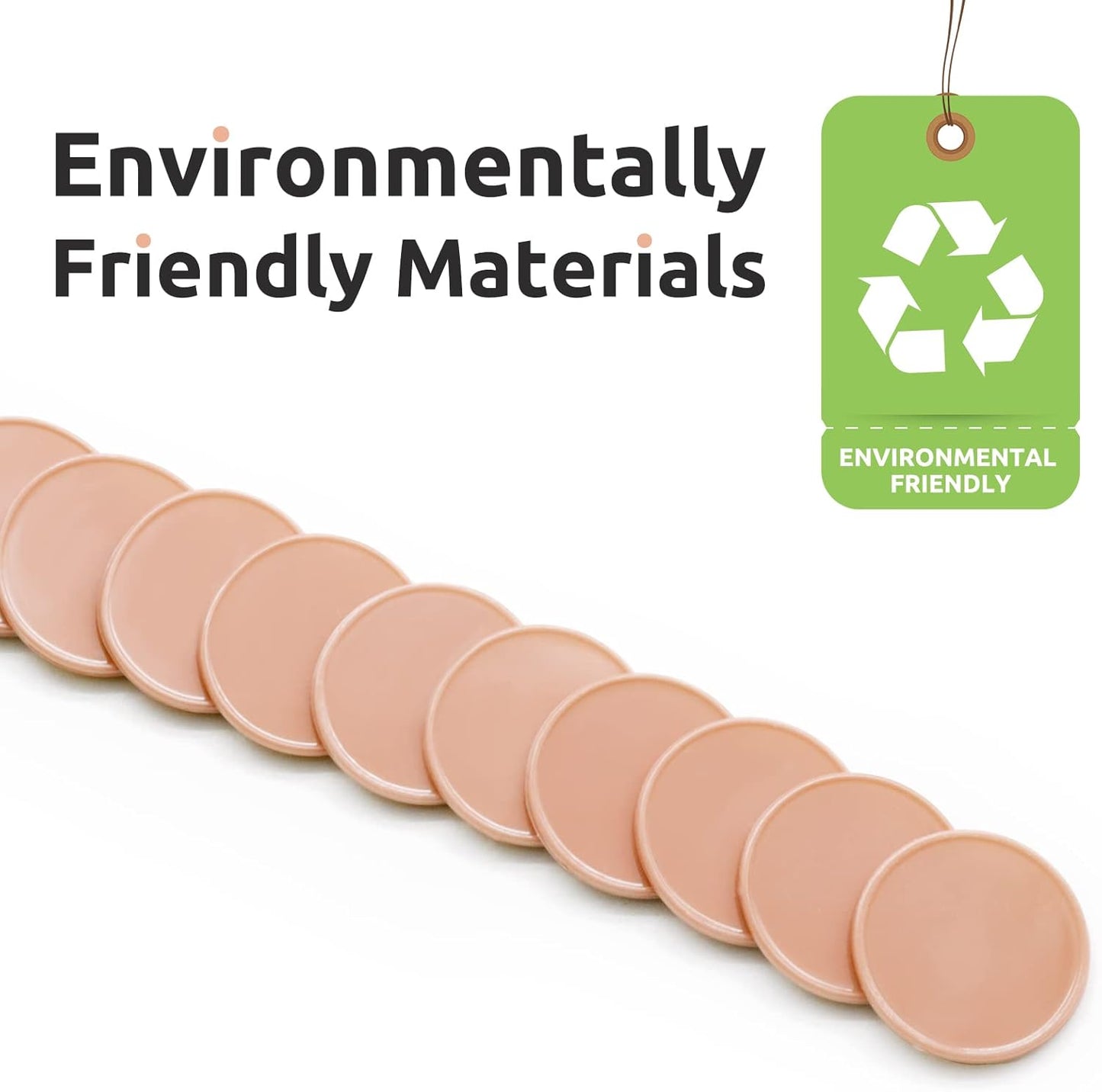 Set of 100 Opaque Plastic Learning Counters Mini Poker Chips Game Tokens with Storage Box (PeachPuff, 1.58 Inch)