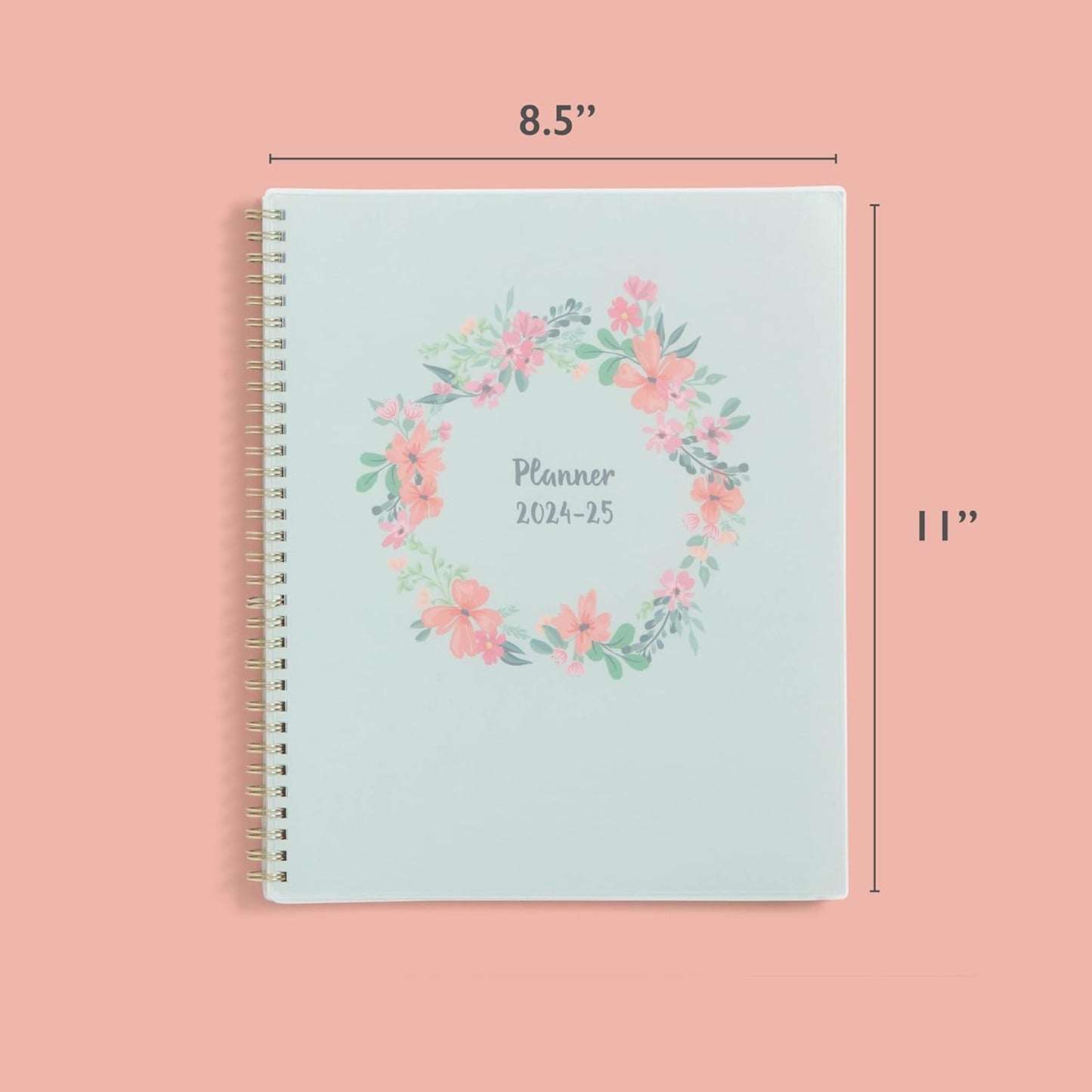 Blue Sky 2024-2025 Academic Year Weekly and Monthly Planner, 8.5" x 11", Frosted Flexible Cover, Wirebound, Laurel (150148)