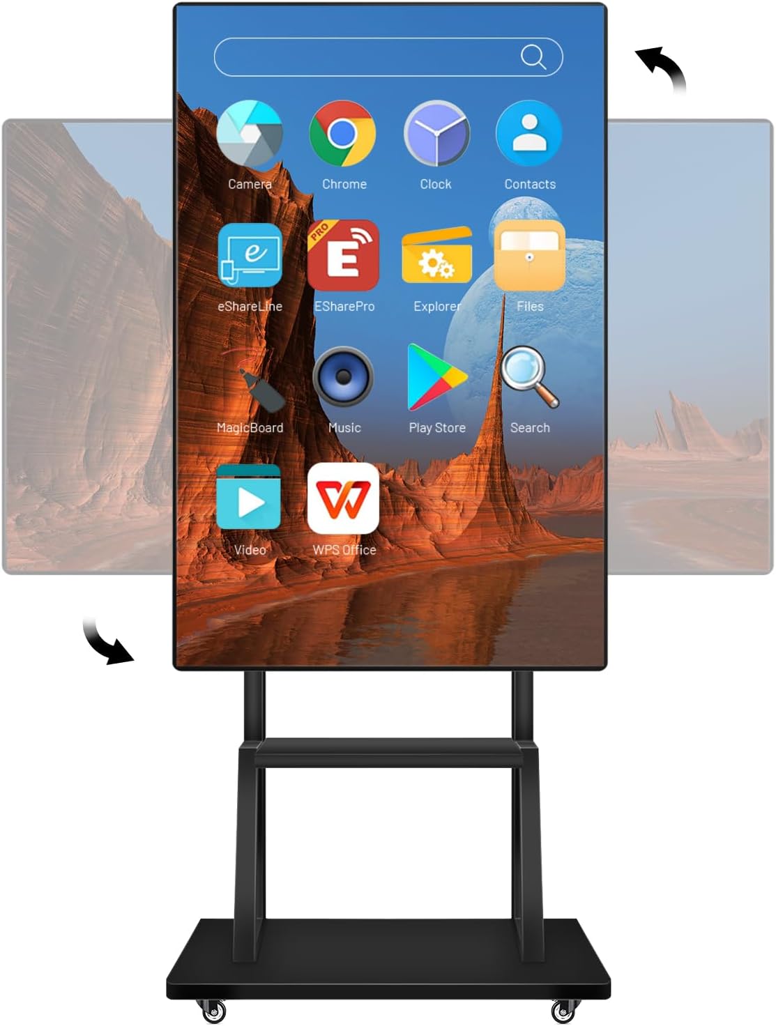 Smart Board, 55 Inch Digital Electronic Whiteboard and Smartboard for Classroom, Screen Mirroring for Live Streaming Capacitive Touchscreen, Digital Signage Displays and Player for Advertisin