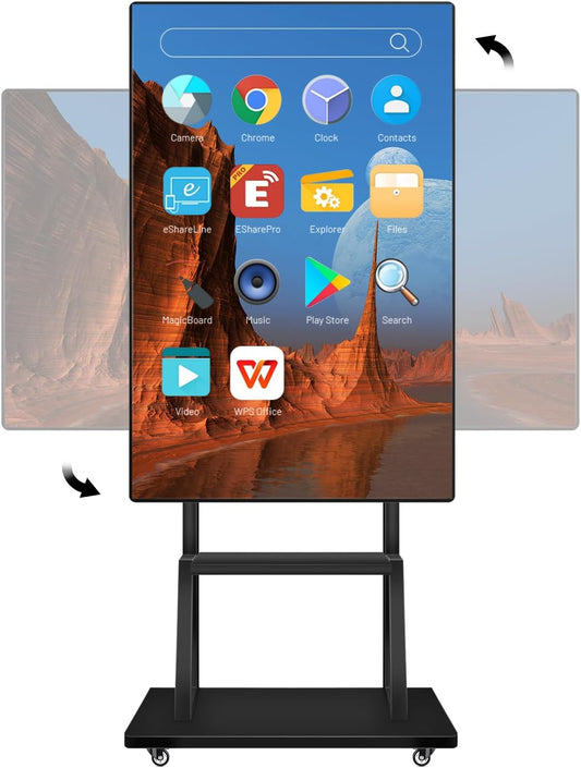Smart Board, 55 Inch Digital Electronic Whiteboard and Smartboard for Classroom, Screen Mirroring for Live Streaming Capacitive Touchscreen, Digital Signage Displays and Player for Advertisin
