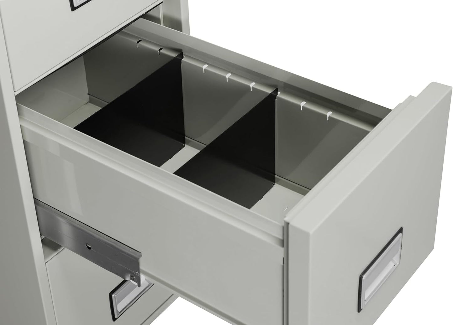 31 inch 4-Drawer Vertical Fireproof File Cabinet – Letter Size Filing – Key Lock – Water Resistant Seal – Fire and Impact Rated – Light Gray Finish – Model LTR4W31LG