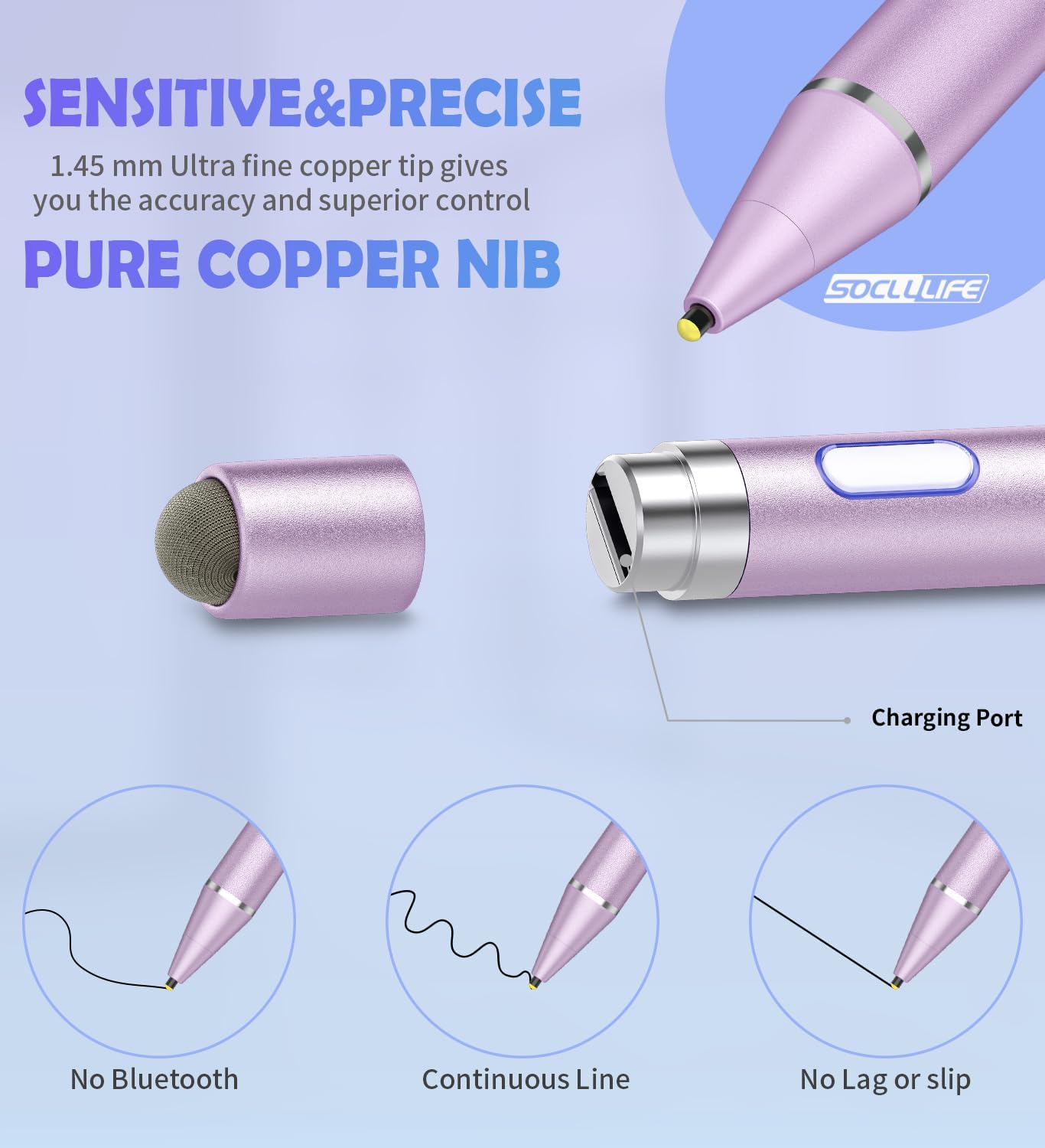 Active Stylus Pen for Touch Screens, Dual Pen Tips for i-OS & Android Drawing & Writing, High Precise Digital Pencil for A-pple i-Phone 16/15/14/13/12/11/X/8/7,i-Pad Air/Pro/Mini, Tablet/Sam-Sung