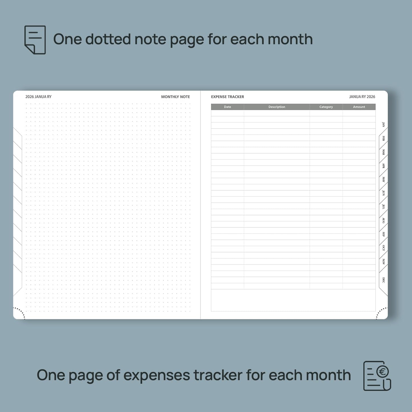 POPRUN Monthly Planner 2026-2027 (Large- 8.5" x 10.5" Soft Cover), 18-Month Calendar Book (Jan.2026 - Jun. 2027), Calendar Planner with Monthly Tabs & Pocket, 100 GSM Paper - Pink