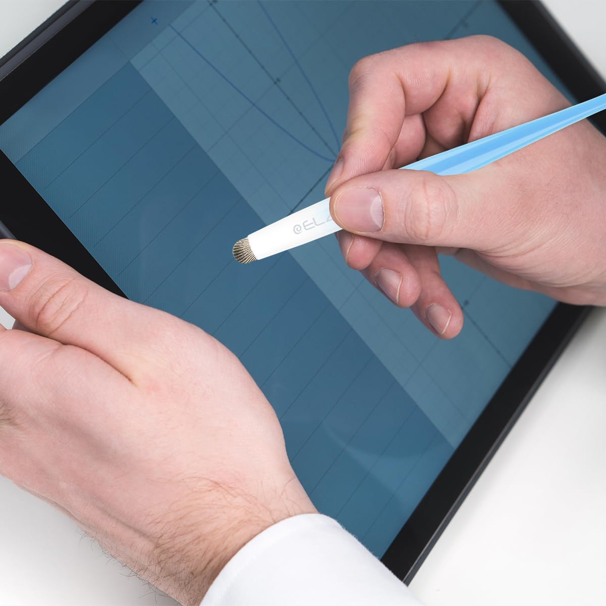 ELZO Capacitive Stylus Pens Premium Metal Slim Combo 4 Pack Tips for All Touch Screens iPad & Android Tablets DELL/Samsung/HP/Asus/Surface/Samsung/iPhone/LG (Blue/Purple/Yellow/Pink)