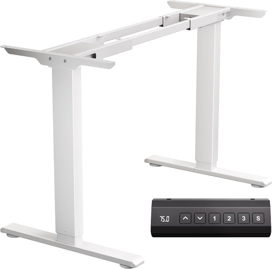 Dual Motor Electric Adjustable Standing for up to 90″ x 44″Desktop,330 lbs Weight Capacity,Computer Desk for Home and Office, White Frame Only