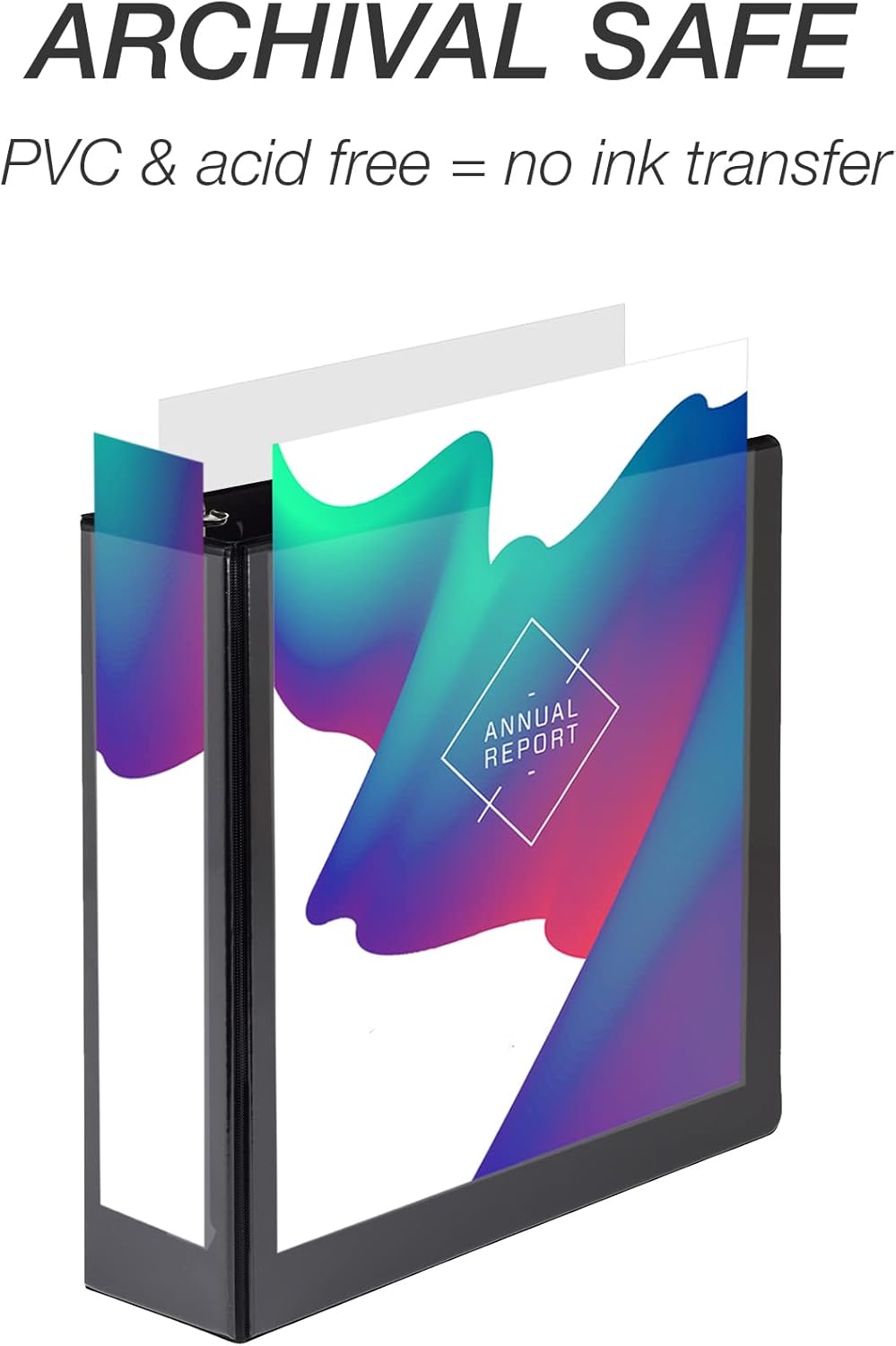 Samsill 4 Inch 3 Ring Binder, Made in USA, Economy Round Ring, Clear View Cover, 675 Sheet Capacity - for School, Home, Office - Charcoal Black