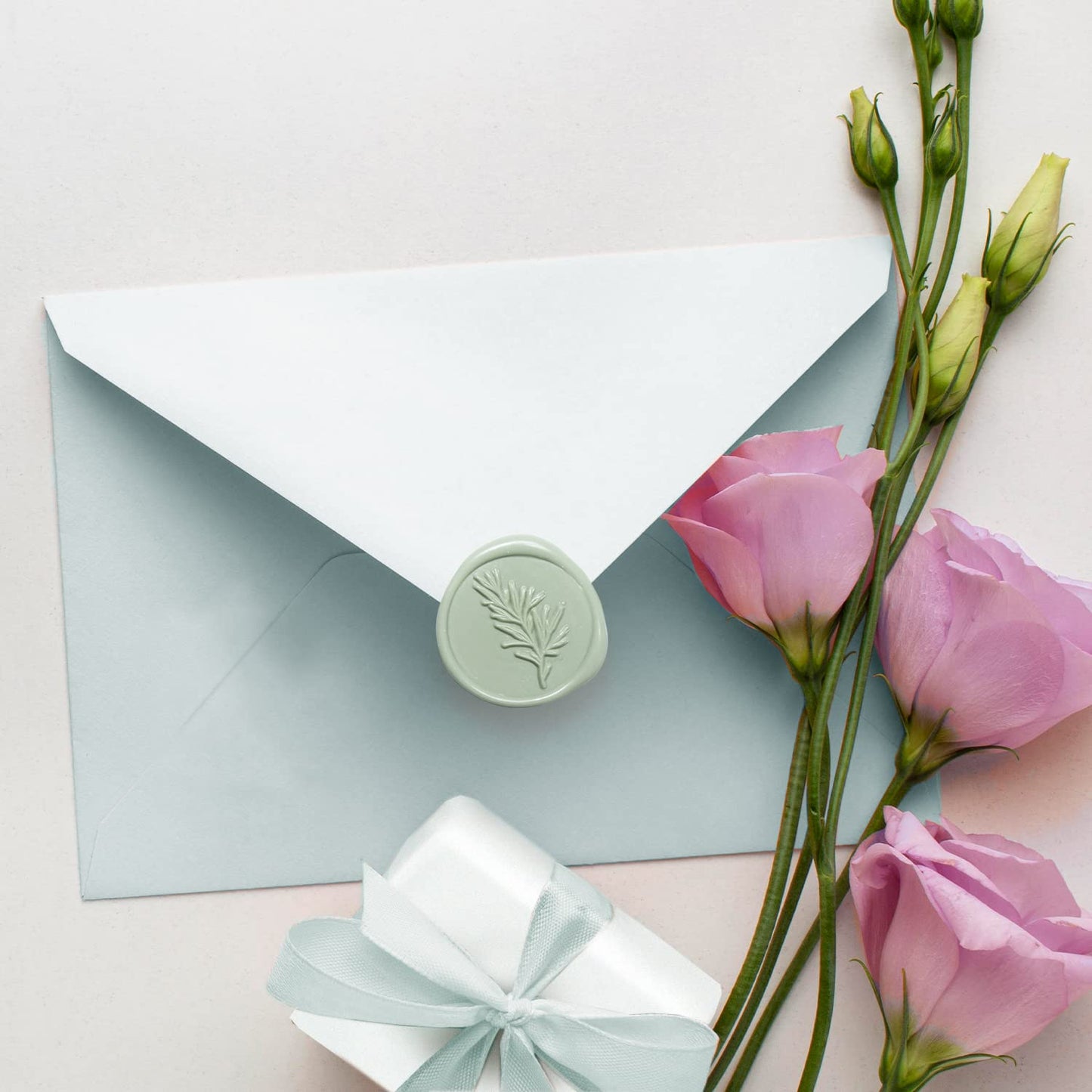 UNIQOOO Mailable Glue Gun Sealing Wax Sticks for Wax Seal Stamp - Sage Green, Great for Wedding Invitations, Cards Envelopes, Snail Mails, Wine Packages, Gift Ideas, Pack of 8