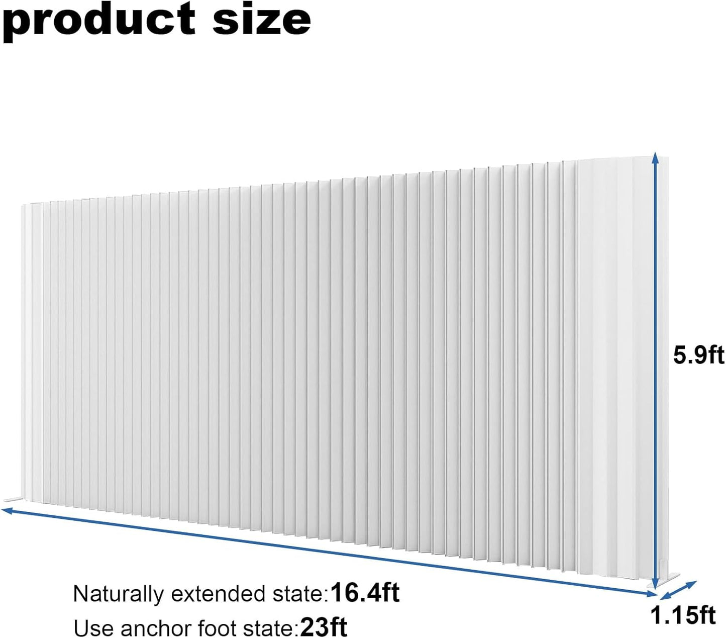 Paper Room Divider,Portable Office Partition Wall,Folding Privacy Paper Screen,Wall Dividers for Room Seperation,Indoor Freestanding Partition for Home Office Studio Exhibition -L16.4*W1.15 *H5.91 ft