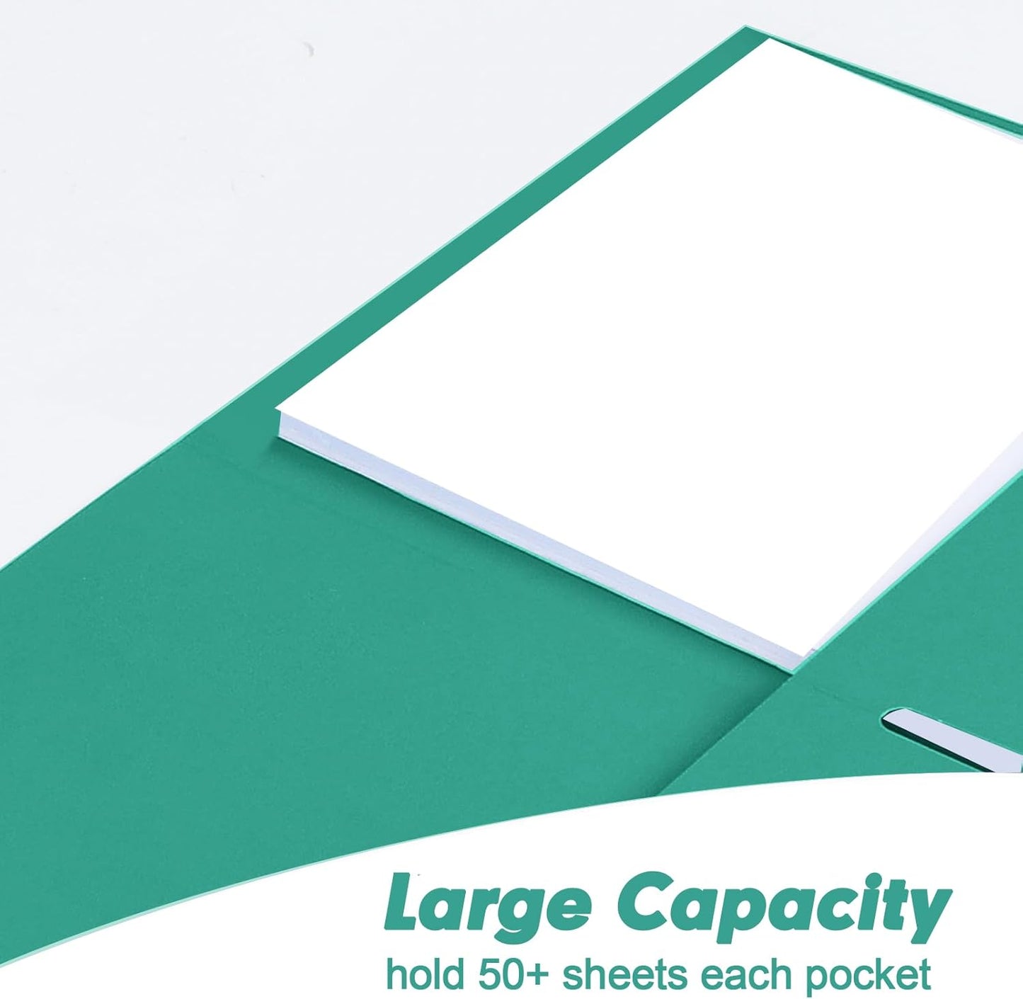 Two Pocket Folders, RAZCC 50 Pack 2 Pocket Folders Fit Letter Size Paper, Paper Folders with Pockets for School Office Business Home, Assorted 5 Colors