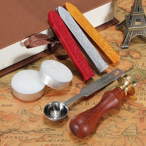 Alphabet Z Wax Seal Stamp Wood Box Melting Spoon Candles Invitations Gift Cards Stationary Envelope Custom Logo Picture Wax Seal Sealing Stamp Wax Sticks Gift Kit