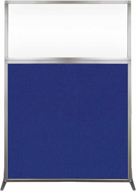 Versare Hush Screen Portable Room Divider | Workstation Wall Divider | Freestanding Privacy Hush Panels | Clear Windows | Fabric Office Divider Screen | Great for Room Separation