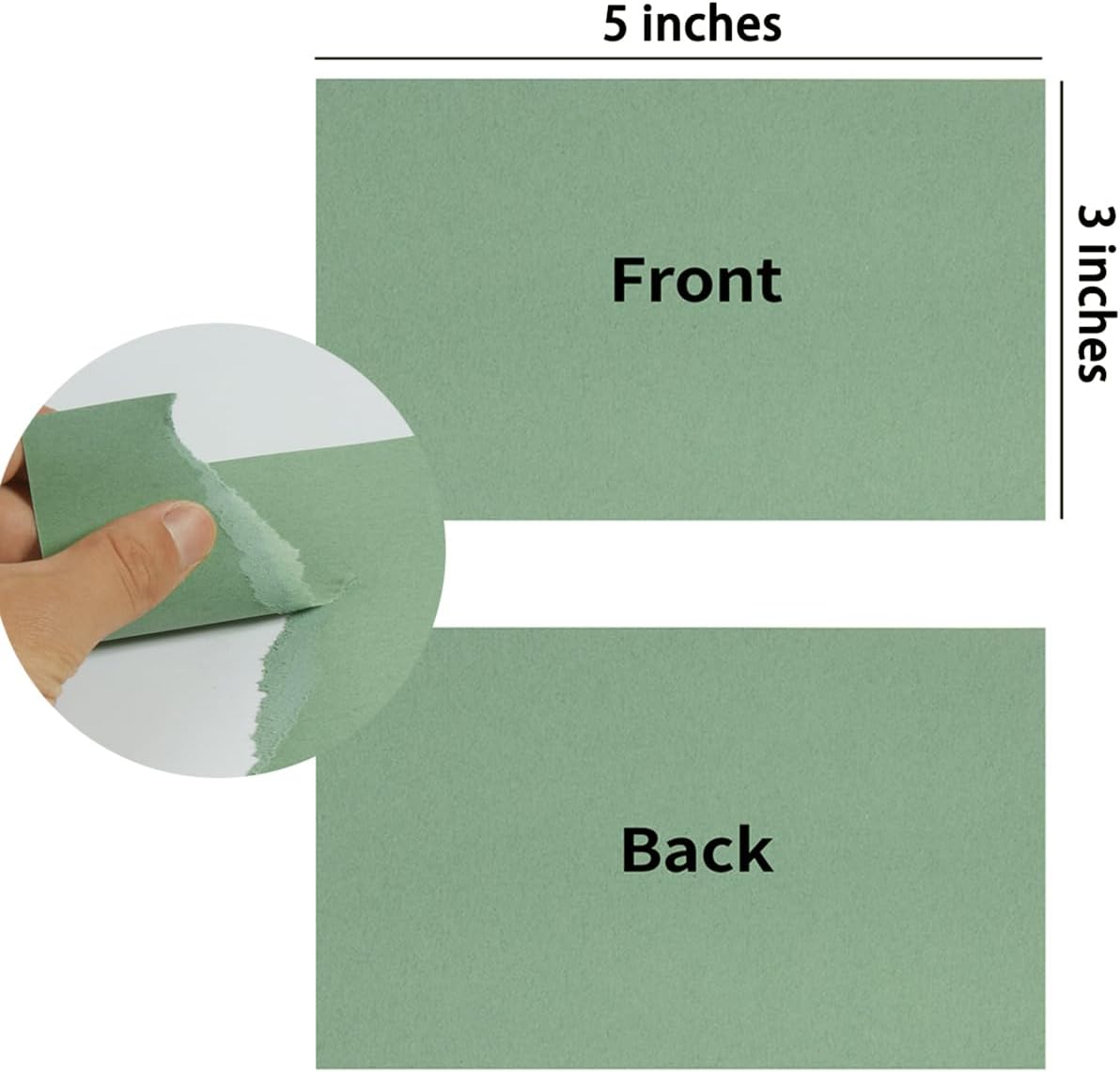 50 Sheets Blank Cardstock Paper 250 GSM Thick Heavy Cards Stock for DIY Art Projects, Card Making, Postcards, Greeting Cards, Birthday Party, Wedding Invitation (Sage-Green, 3x5 inches)