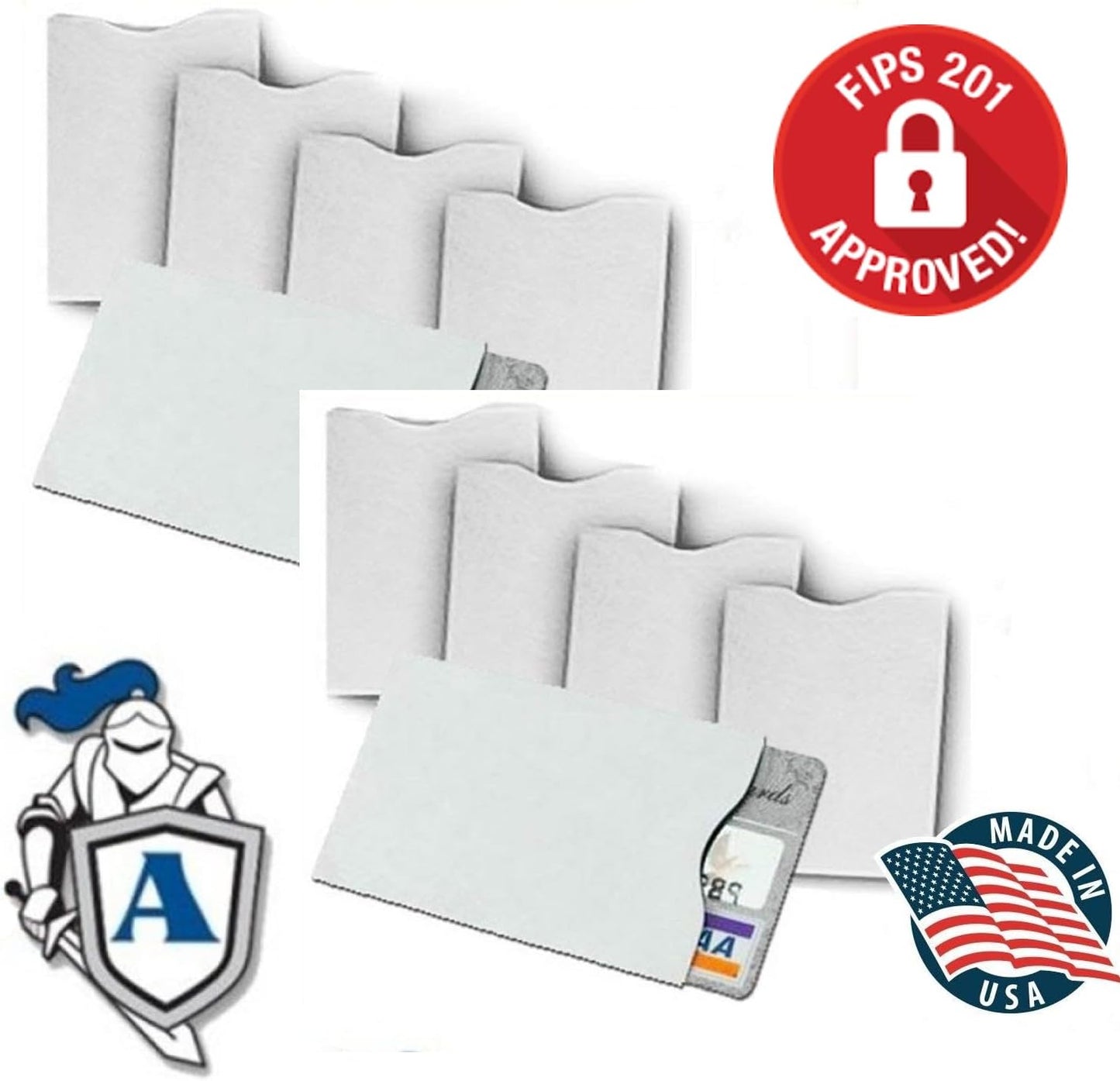 Semper Paratus Gear TYVEK Credit Card Sleeve Protector 100% MADE IN USA Anti-theft for Travel wallet, purse. RFID Blocking Protect debit, credit card, IDs. ArmorShield Your Identity (50PAK)