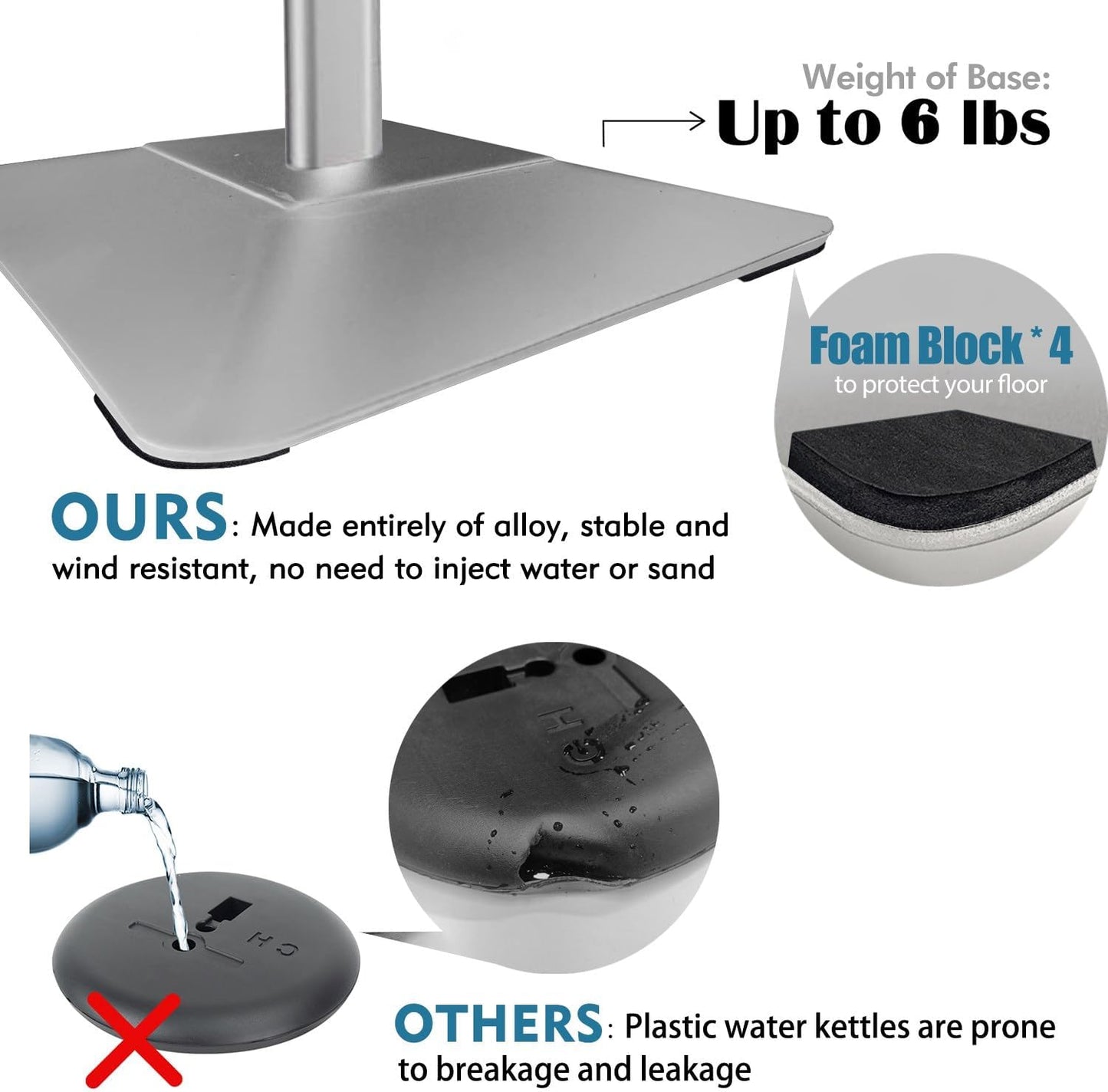 Sign Stand for Display, 11lbs Integrated Rod Heavy Duty Pedestal Floor Signage Stand Holder, for Outdoor or Indoor Advertising (11 x 17, Silver)