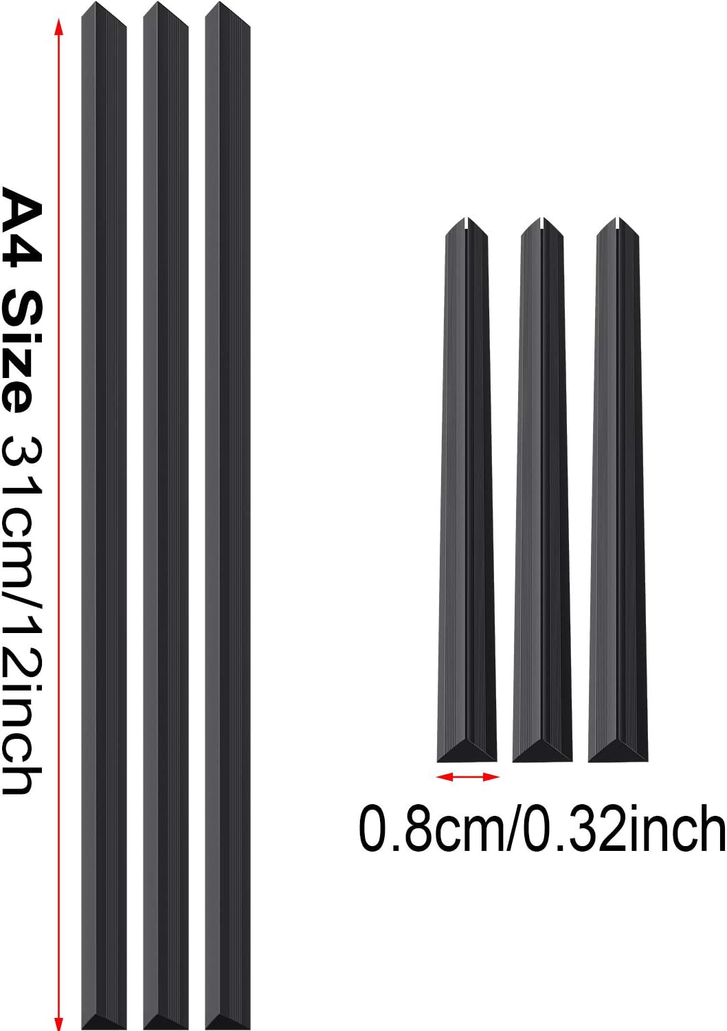 Outus 30 Pieces Binding Bars Slide Grip Binding Bars for Office Report Cover, A4 Size, 30 Sheets Capacity, 12 Inch (Black)