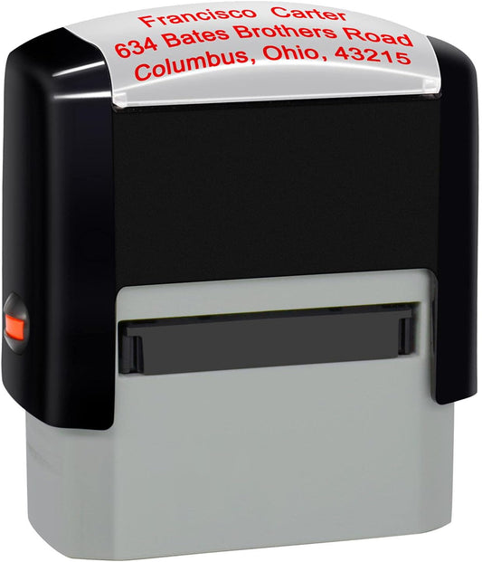 Personalized Stamp (38 x 14mm -3 Lines)- Custom Self Inking Rubber Stamps- Return Custom Address Stamp