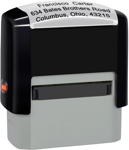 Personalized Stamp (38 x 14mm -3 Lines)- Custom Self Inking Rubber Stamps- Return Custom Address Stamp