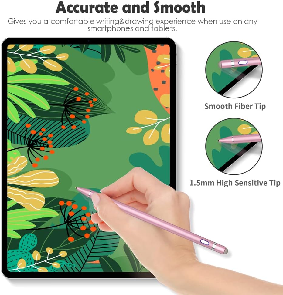 Active Stylus Pen for Touch Screens,Dual Pen Tips for iOS & Android Drawing & Writing,High Precise Digital Pencil for Apple iPhone 16/15/14/13/12/11/X/8,iPad Air/Pro/Mini,Phone/Tablet/Sam-sung/Kin-dle