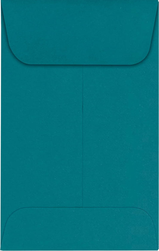 LUXPaper #1 Coin Envelopes | 2 1/4" x 3 1/2" | Teal | 80lb. Text | 50 Qty