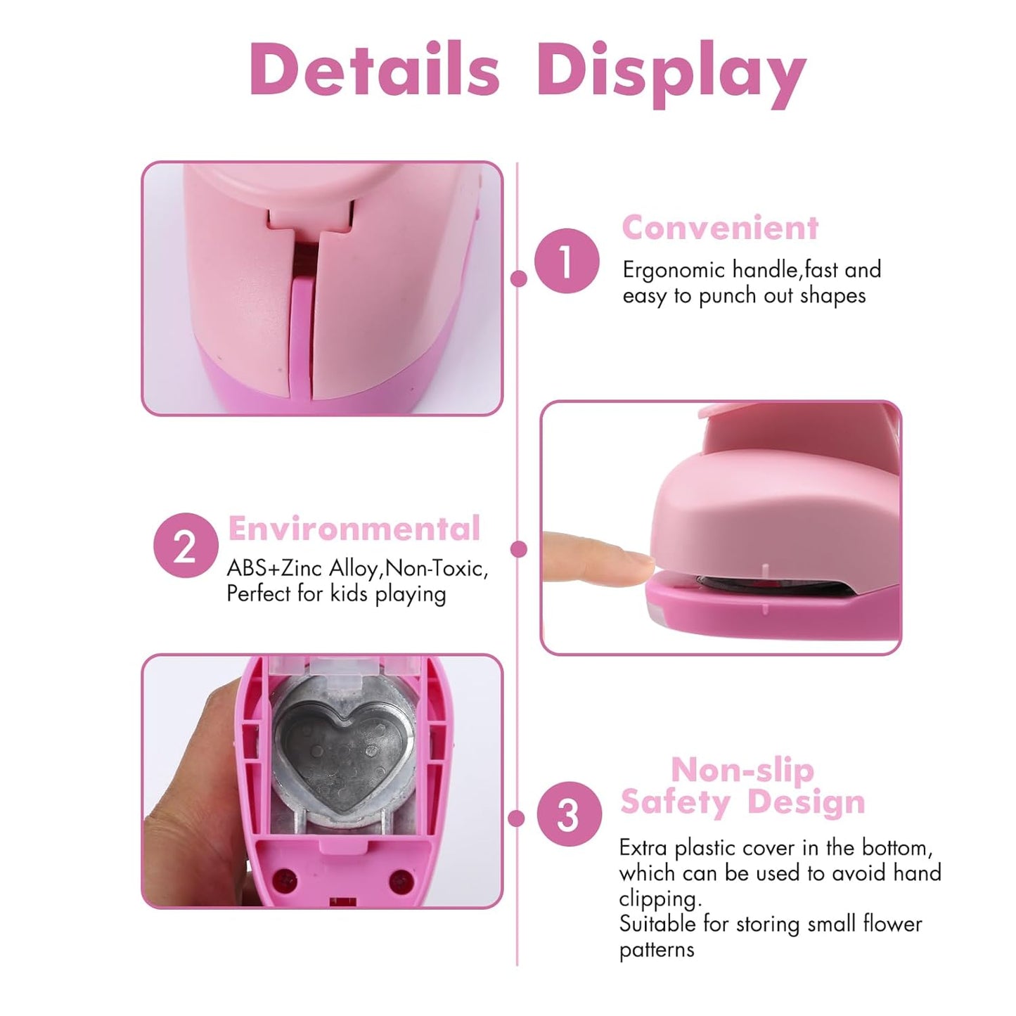 LOONENG 3 Inch Heart Paper Punch - High Precision Design for Romantic Heart Patterns - Ideal for Scrapbooking, Card Making, DIY Photo Albums, Gift Tags, Homemade Confetti