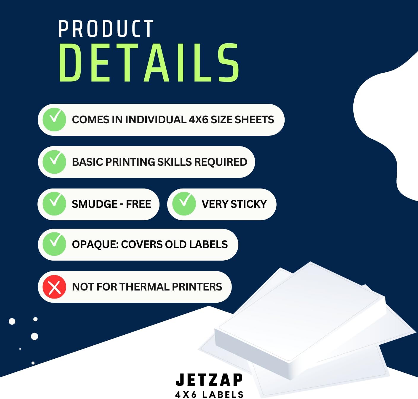 JETZAP Pre-Cut 4x6 Shipping Labels | Work on Most Inkjet and Laser Printers | Just Load & Print | USPS UPS FedEx for Home Printers | 300 Pack