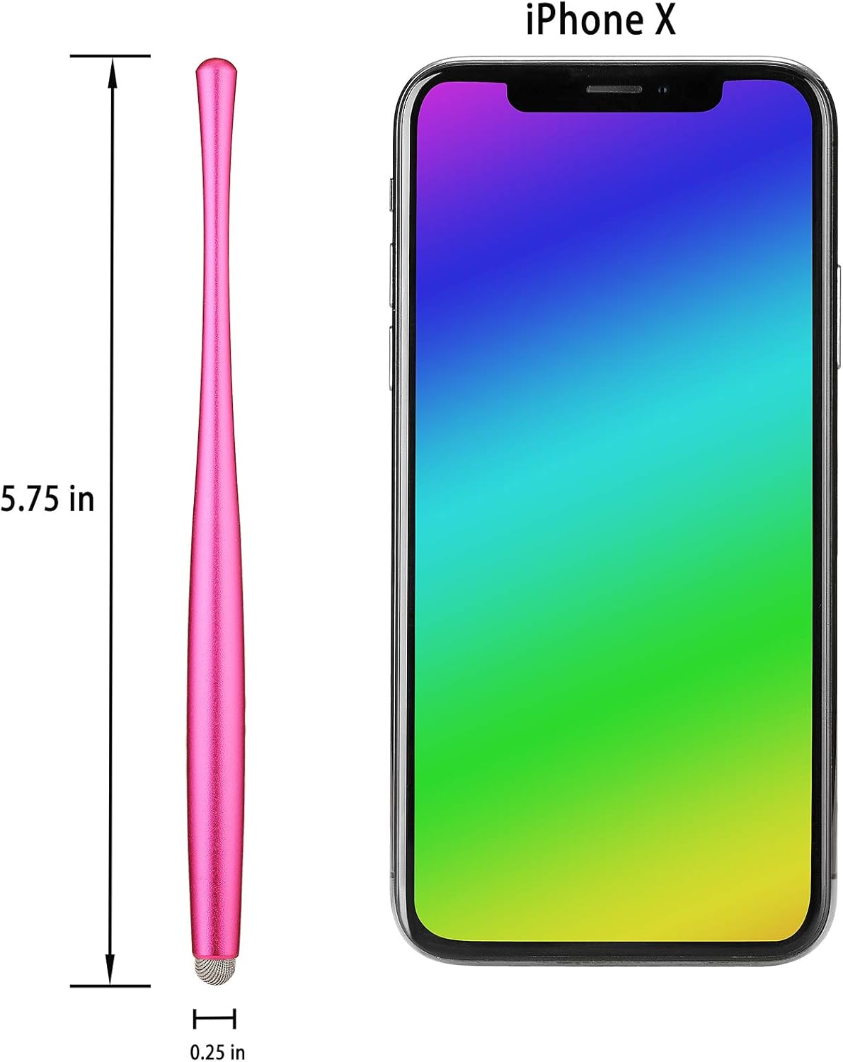 Slim Waist Stylus Pen for Touch Screen, Compatible with iPad, iPhone, Kindle Fire, 8 Extra Replaceable Hybrid Fiber Tips (Pink, Purple, Blue, Rose Gold)