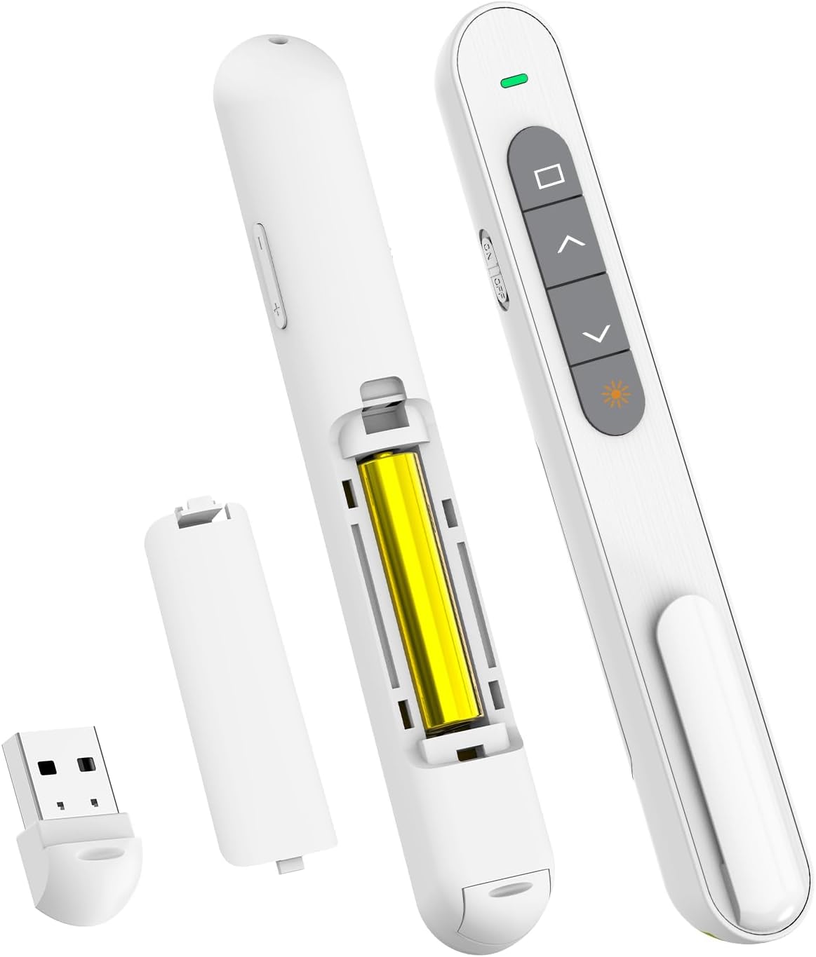 QUI Presentation Clicker for PowerPoint, RF 2.4GHz USB Wireless Presenter Remote with Volume Control, PowerPoint Clicker Slide Advancer for Mac, Windows, Laptop, Keynote